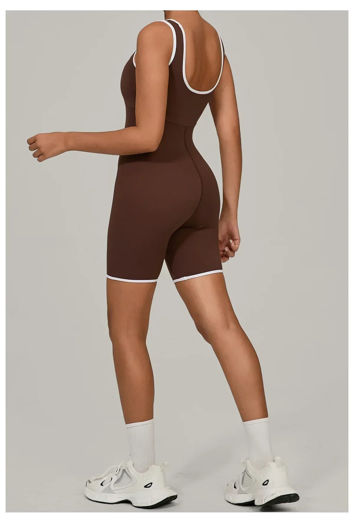 Women Color Blocked Yoga Jumpsuit Sleeveless Romper Elastic Quick Drying Fitness Workout Sportswear One-Piece Short Yoga Clothes