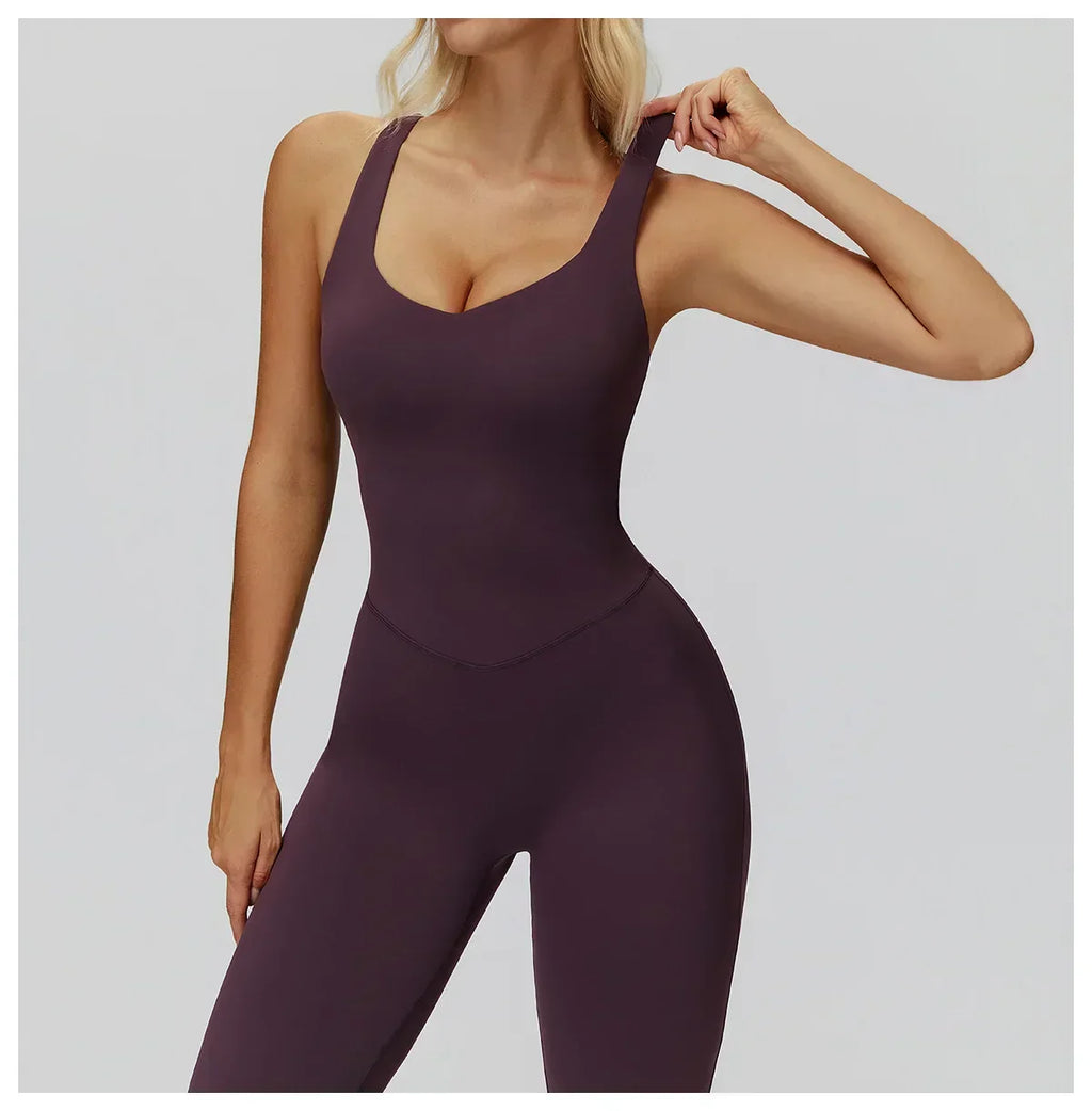 Gym Set Women Tracksuit Yoga Suit Sportswear Women Suit Sports Jumpsuit Fitness Rompers Stretch Female Push Up Workout Bodysuits
