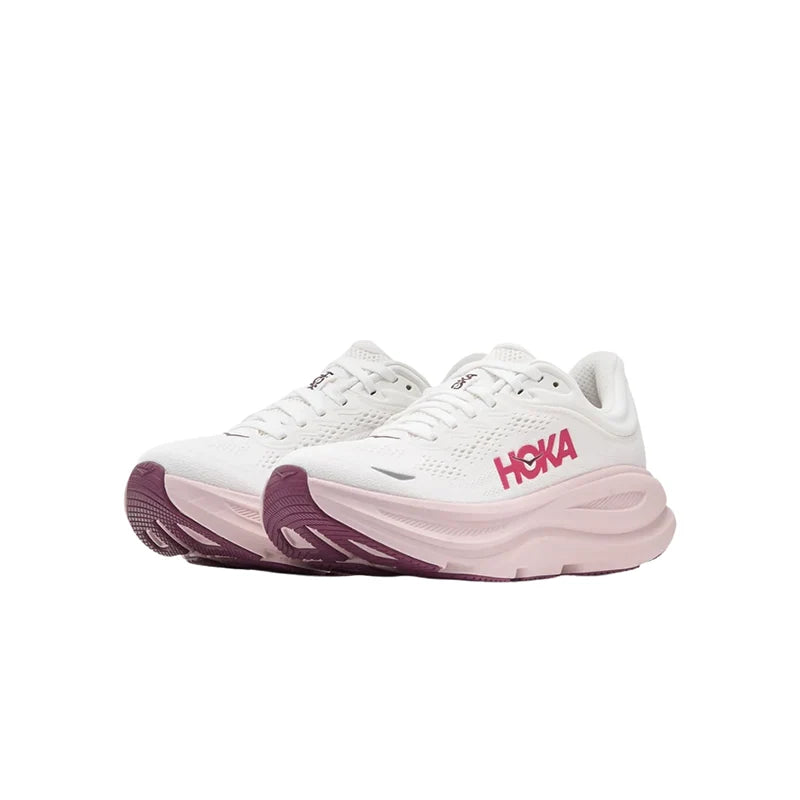 Hoka Bondi 9 White Pink Opal – Running Shoes Women's