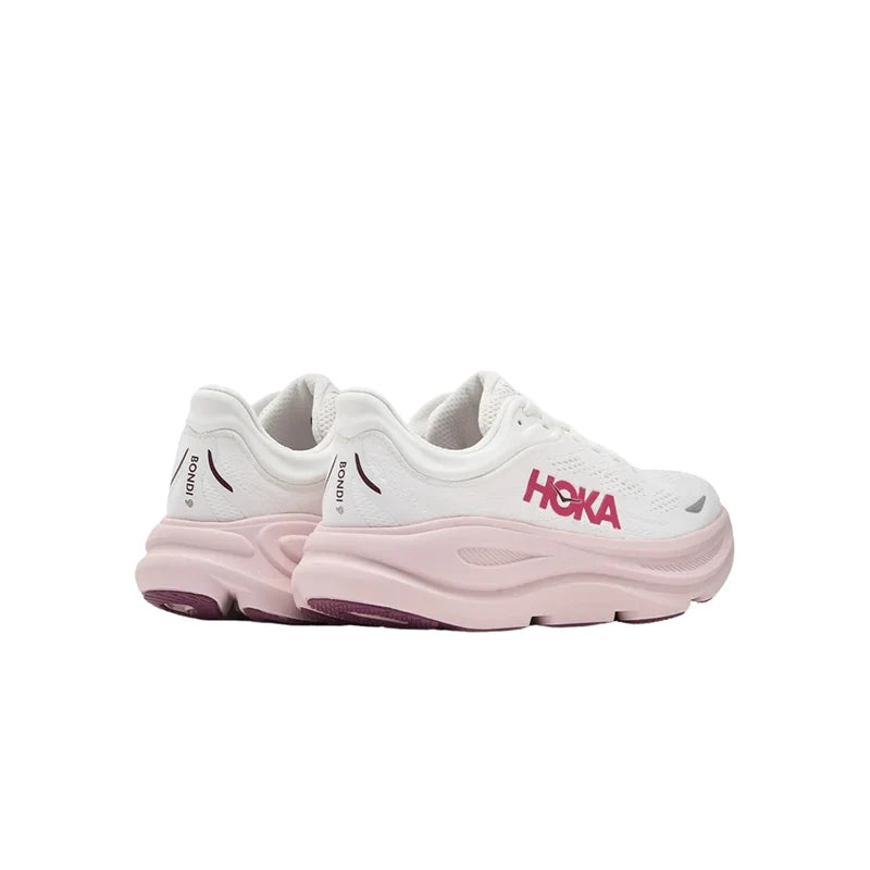 Hoka Bondi 9 White Pink Opal – Running Shoes Women's